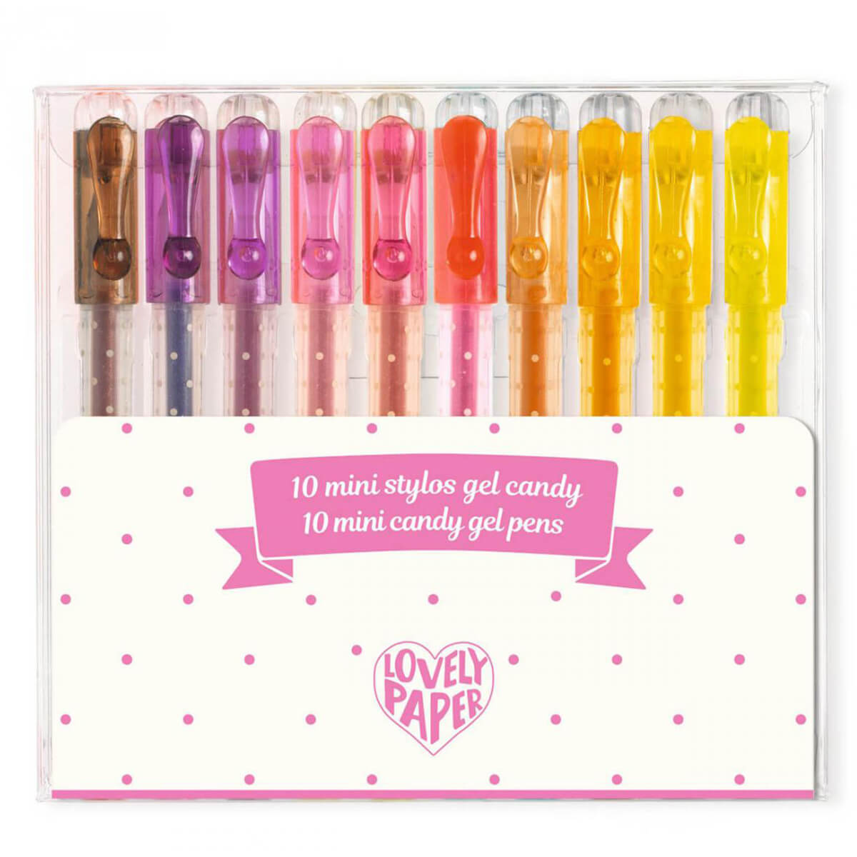 10 mini stylos gel candy Djeco
