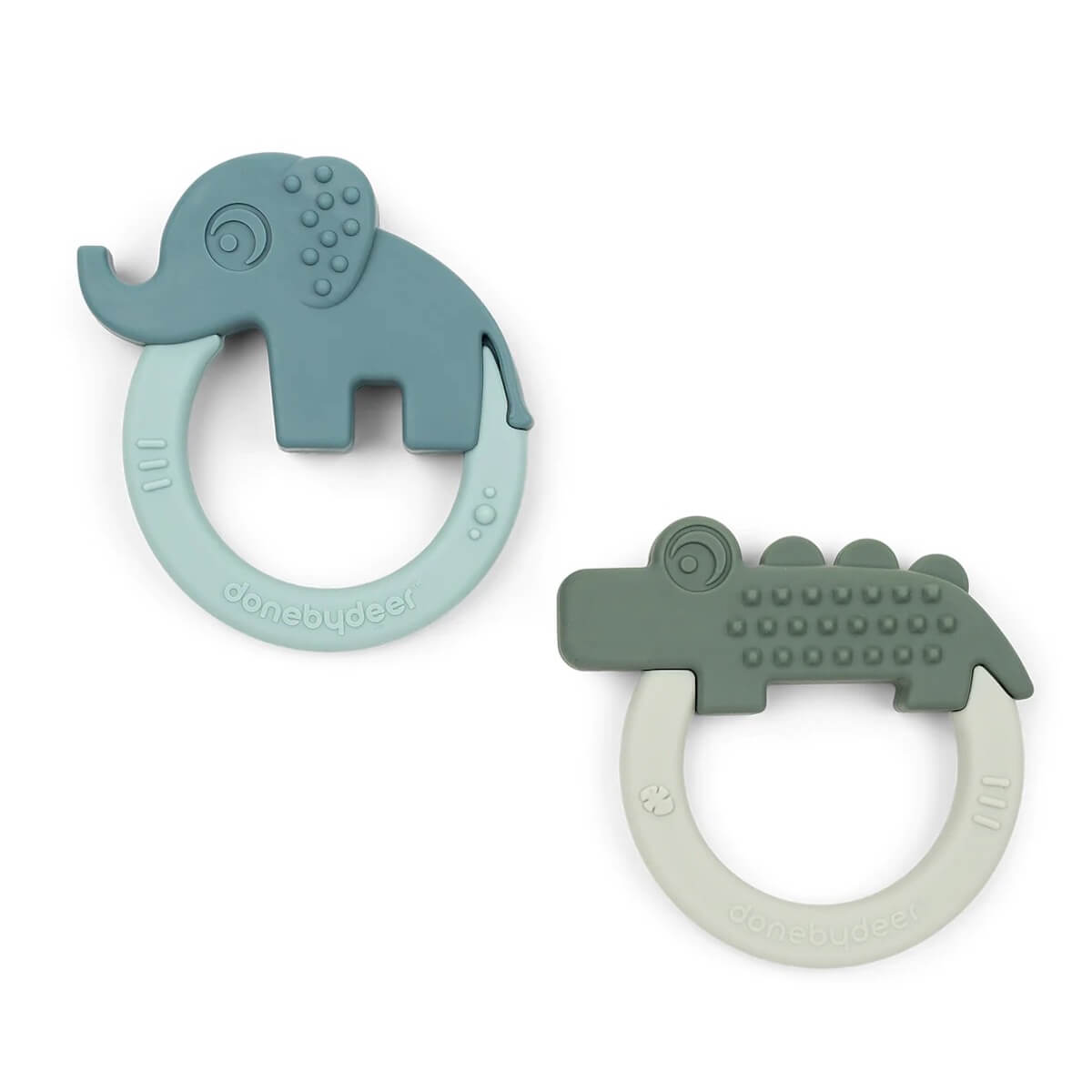 2 anneaux de dentition DEER FRIENDS Done by Deer blue green