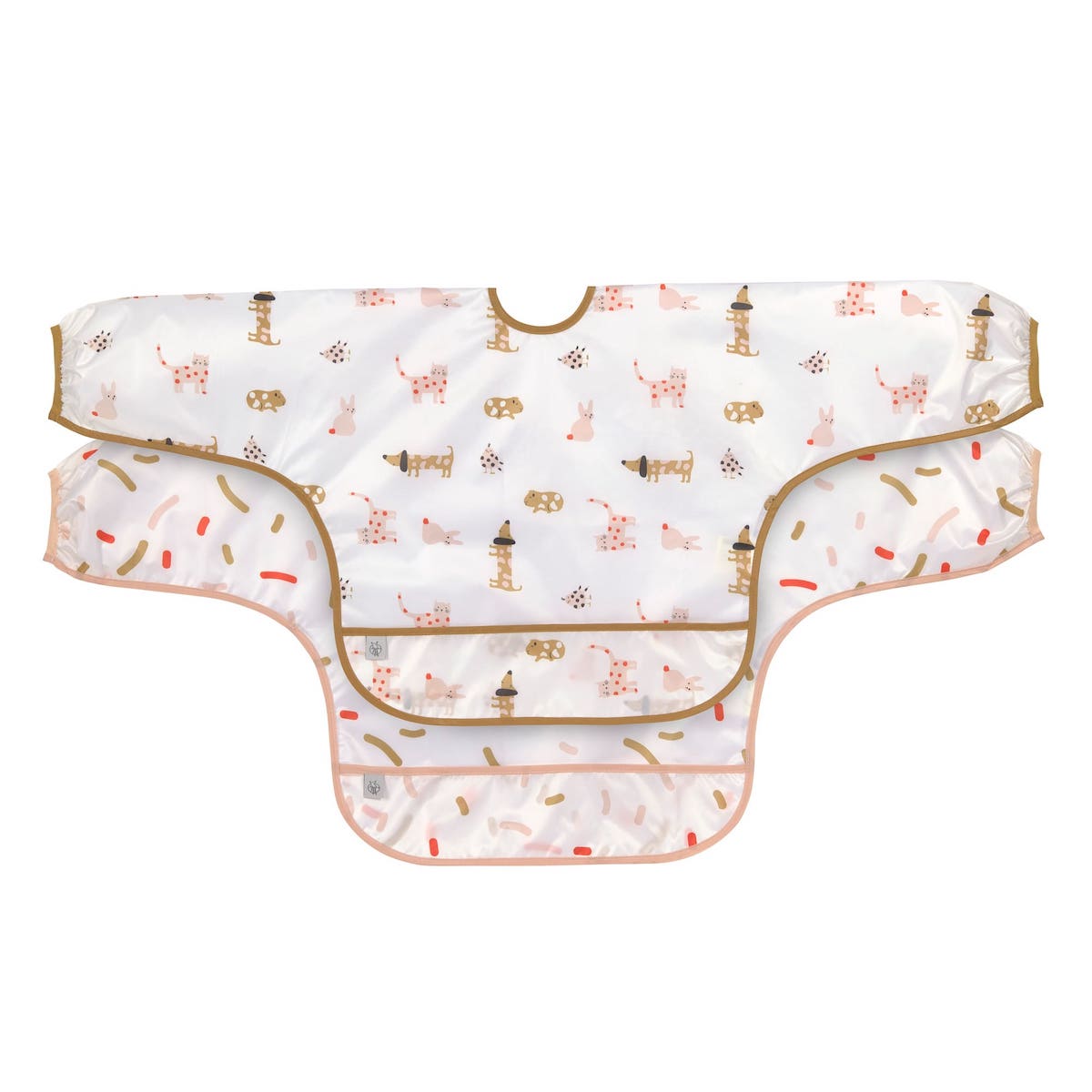 2 bavoirs à manches 6-24M LITTLE MATEYS Laessig spicy orange 