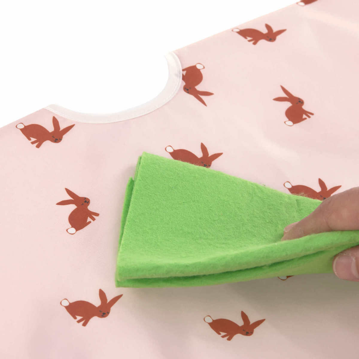 2 bavoirs manches longues lapin LITTLE FOREST Laessig