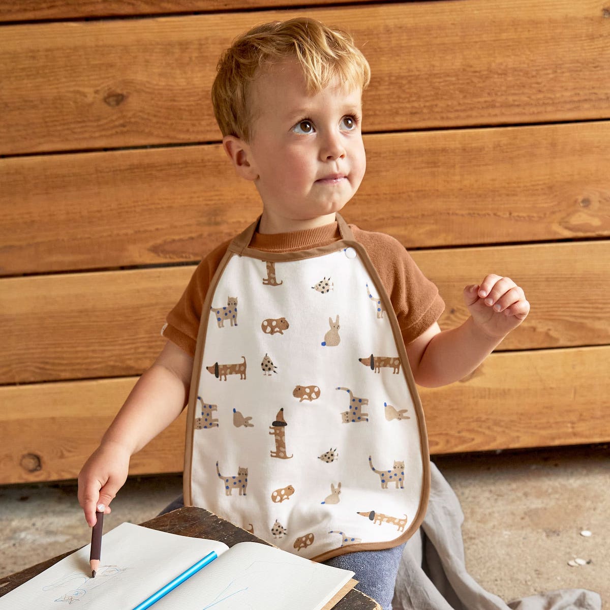 2 bavoirs medium LITTLE MATEYS Laessig royal blue