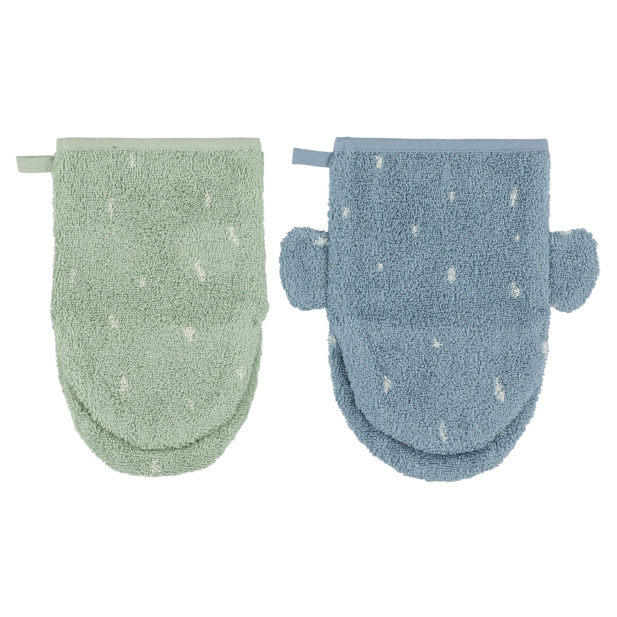 2 gants de toilettes MR. POLAR BEAR/MRS. ELEPHANT Trixie