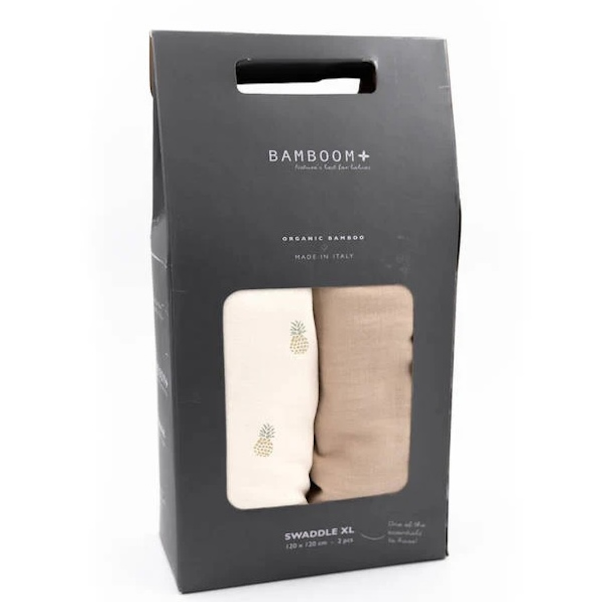 2 langes XL multi-use 120x120cm Bamboom Tropical camel