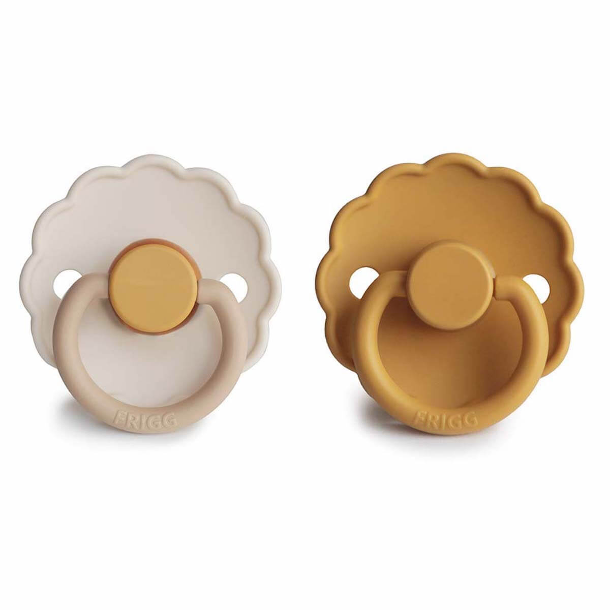 2 sucettes 0-6m DAISY Frigg Latex Chamomile-H.Gold