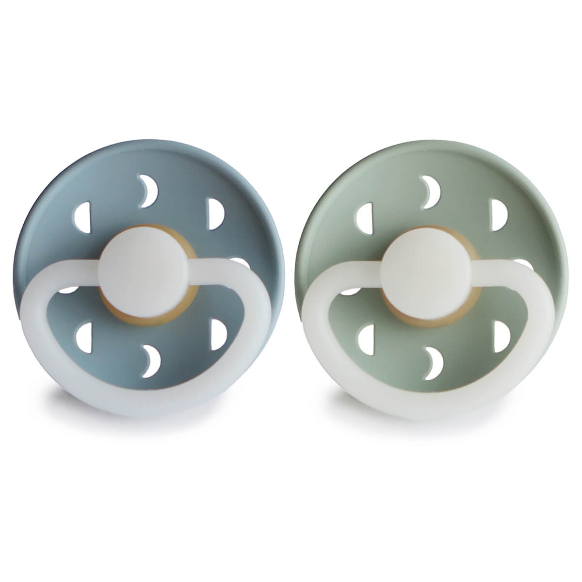 2 sucettes 0-6m MOON Frigg Night Latex St.blue Sage