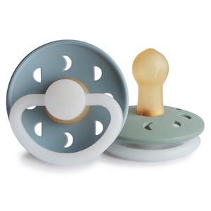 2 sucettes 0-6m MOON Frigg Night Latex St.blue Sage