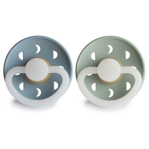 2 sucettes 0-6m MOON Frigg Night Latex St.blue Sage
