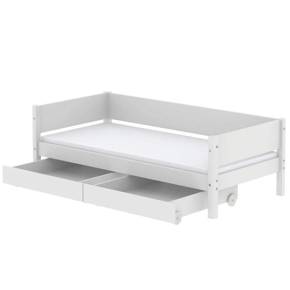 2 tiroirs lit 90x190cm WHITE Flexa blanc