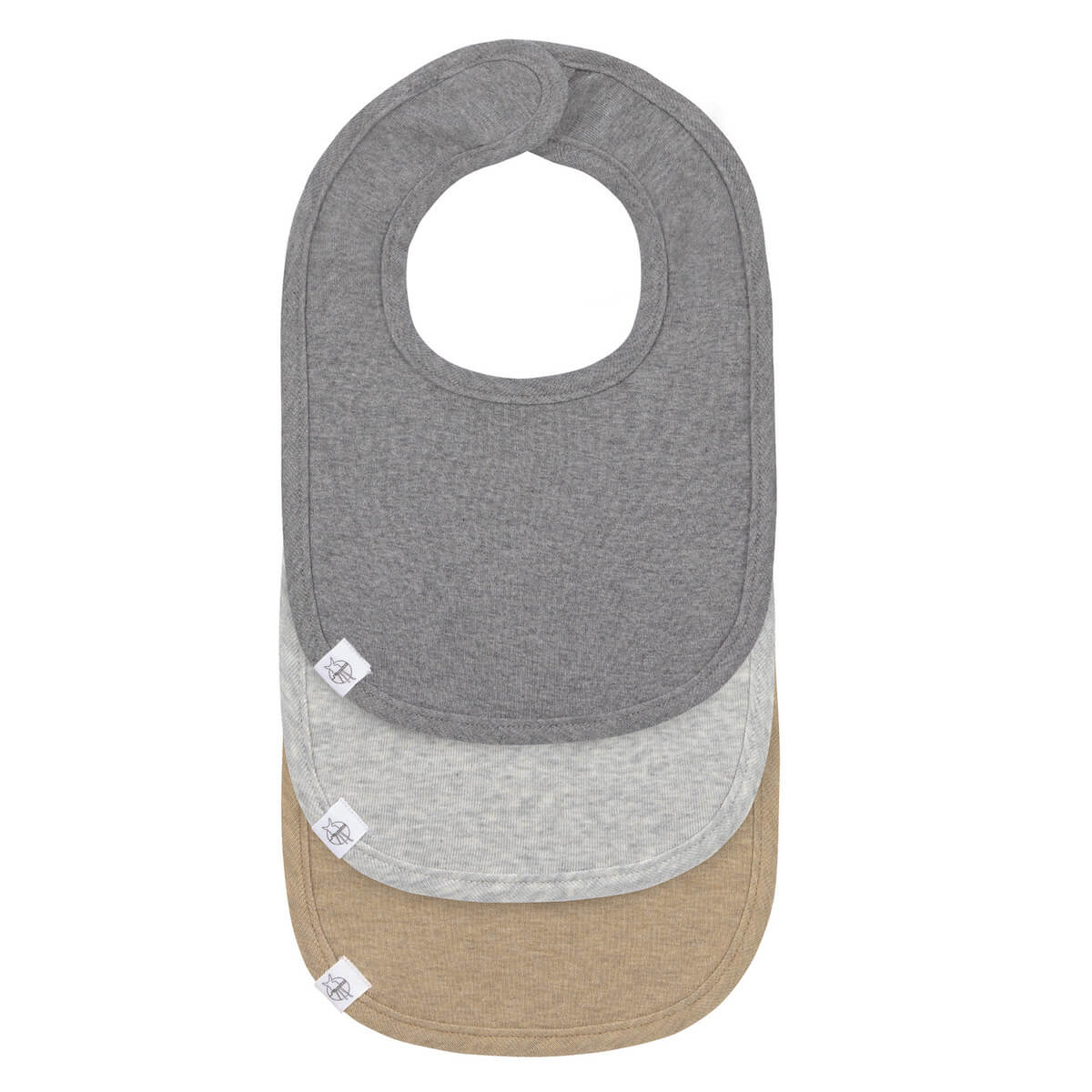 3 bavoirs GOTS Laessig dark grey-light grey-nature melange