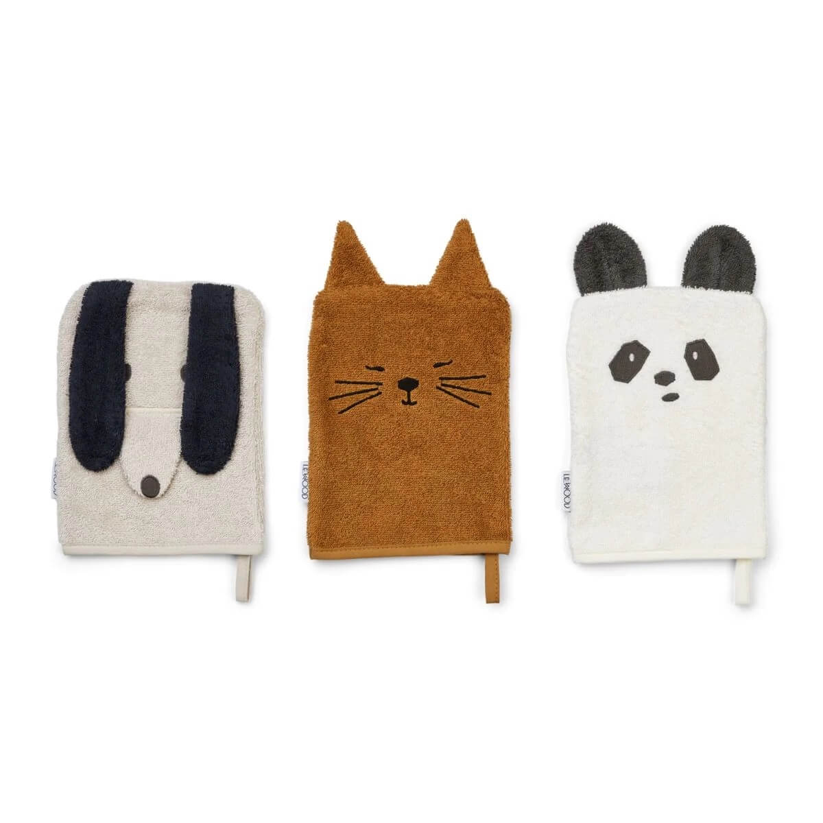 3 gants de toilette SYLVESTER Liewood Animal mix