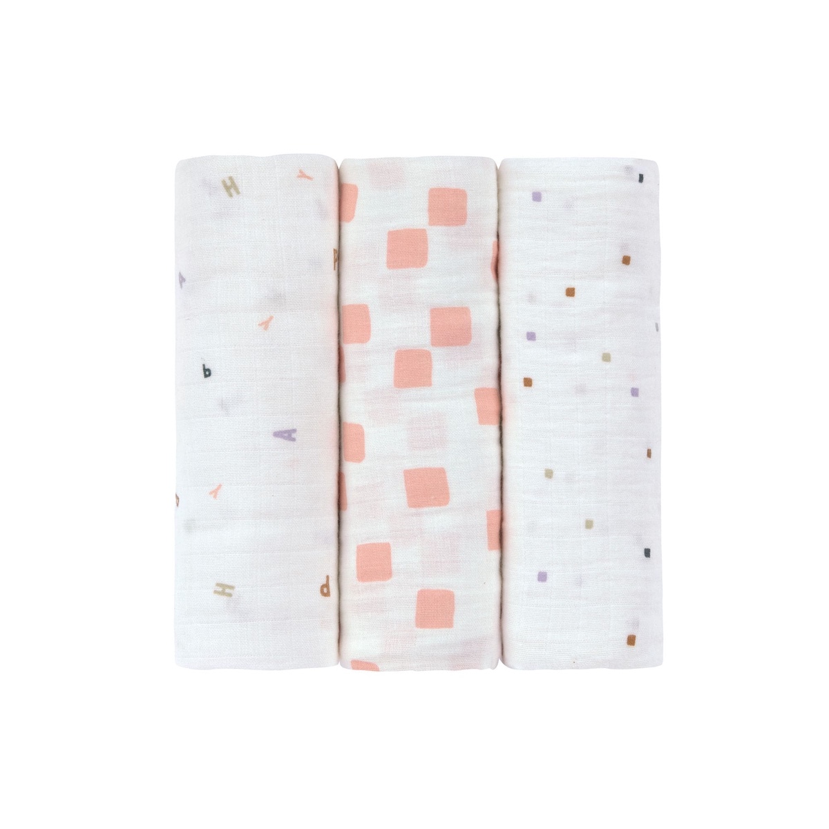 3 langes 85x85cm L GOTS Happy Fruits peach Laessig