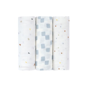 3 langes 85x85cm L GOTS Laessig Happy Fruits blue