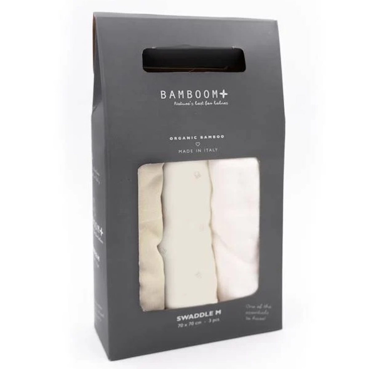3 langes medium multi-use 75x75cm Bamboom Birh sand Animal friends offwhite