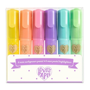 6 mini surligneurs pastel
 Djeco