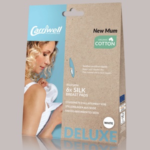 6Coussinets allaitement Soie Naturelle Uni Carriwell Blanc