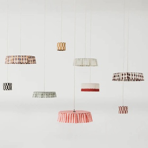 Abat-jour pour suspension 40cm VIBES Nobodinoz Red stripes