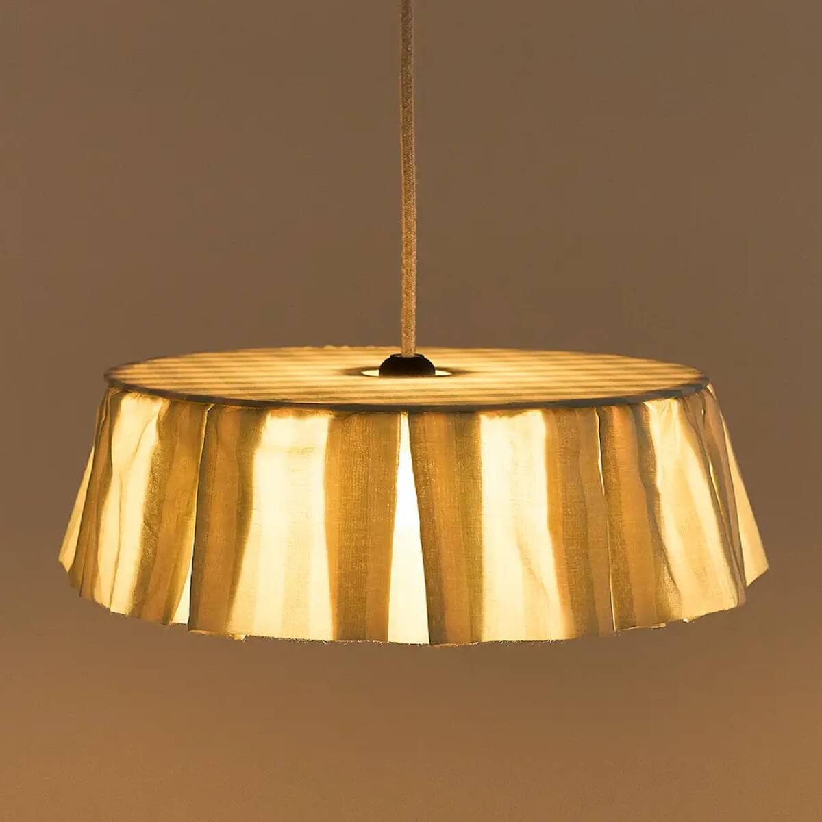 Abat-jour pour suspension 40cm VIBES Nobodinoz Turquoise stripes