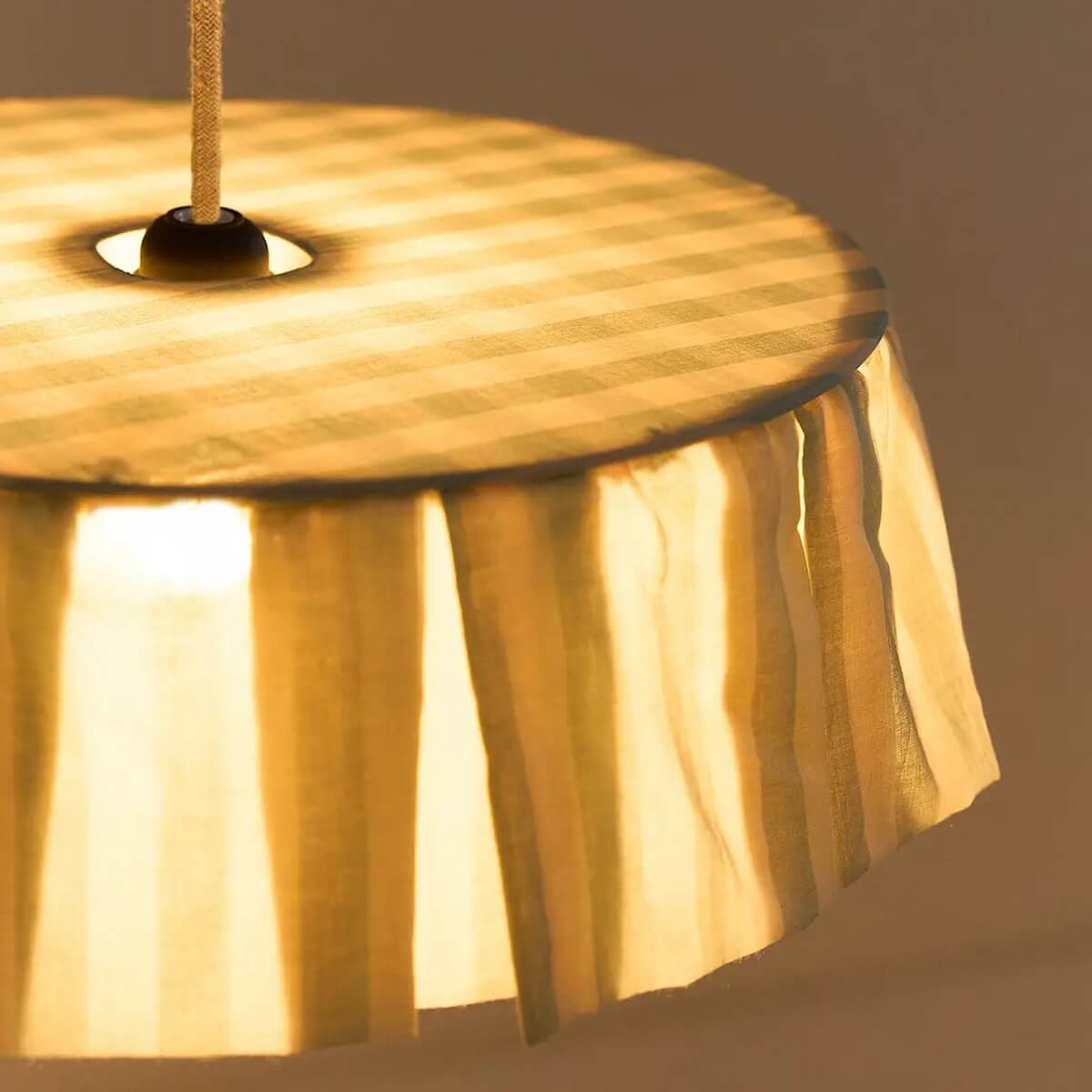 Abat-jour pour suspension 40cm VIBES Nobodinoz Turquoise stripes