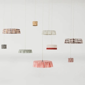 Abat-jour pour suspension 40cm VIBES Nobodinoz Turquoise stripes