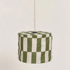 Abat-jour pour suspension en LIN FRANÇAIS 20cm VIBES Nobodinoz Green tiles