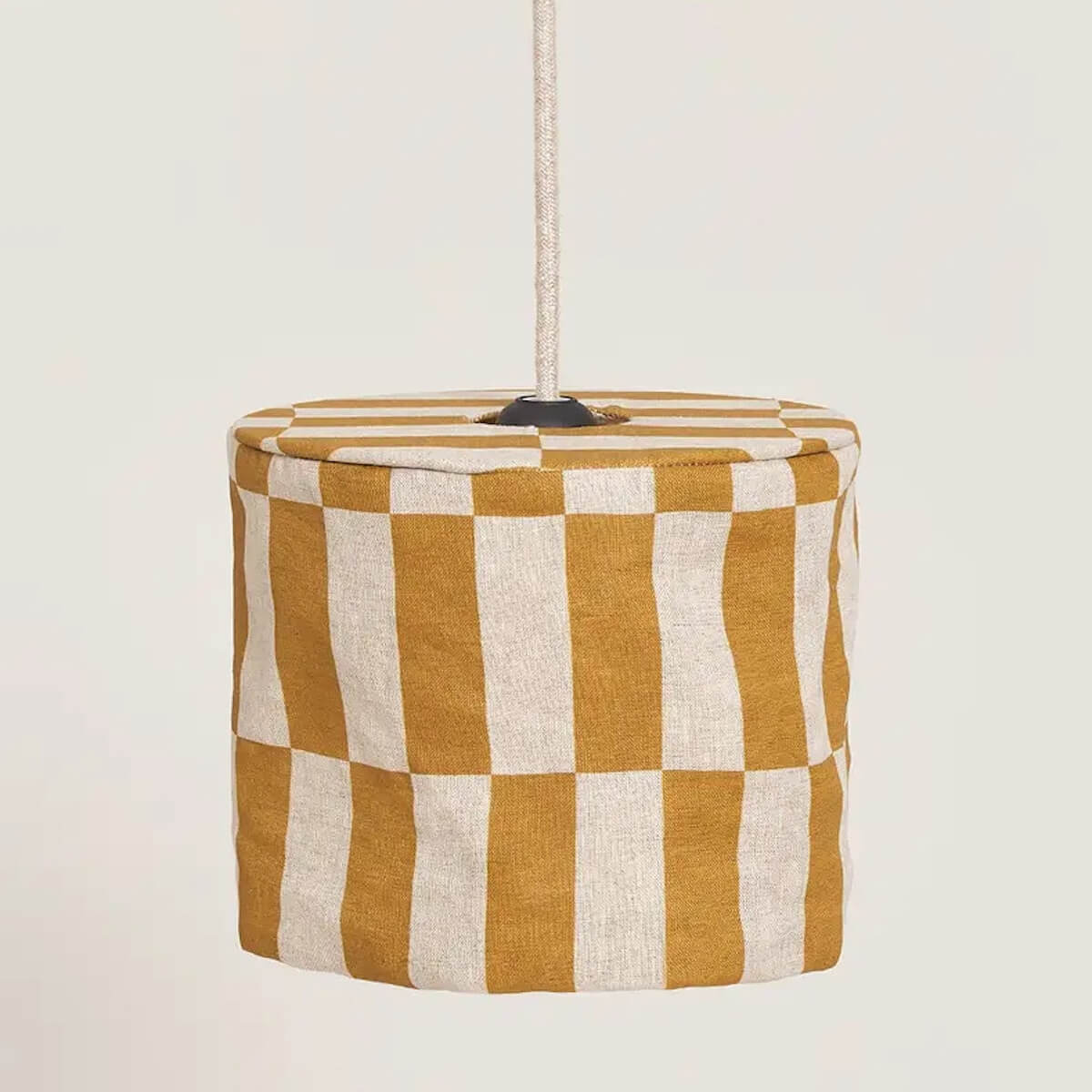 Abat-jour pour suspension en LIN FRANÇAIS 20cm VIBES Nobodinoz Mustard tiles