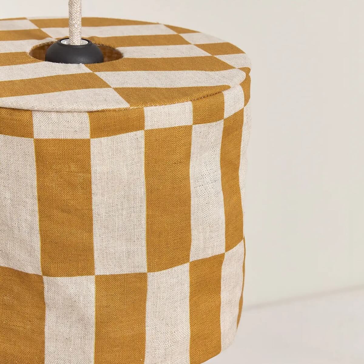 Abat-jour pour suspension en LIN FRANÇAIS 20cm VIBES Nobodinoz Mustard tiles