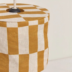 Abat-jour pour suspension en LIN FRANÇAIS 20cm VIBES Nobodinoz Mustard tiles