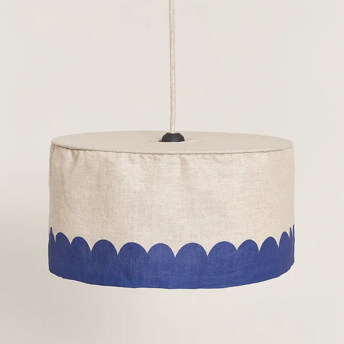 Abat-jour pour suspension en LIN FRANÇAIS 40cm VIBES Nobodinoz Blue