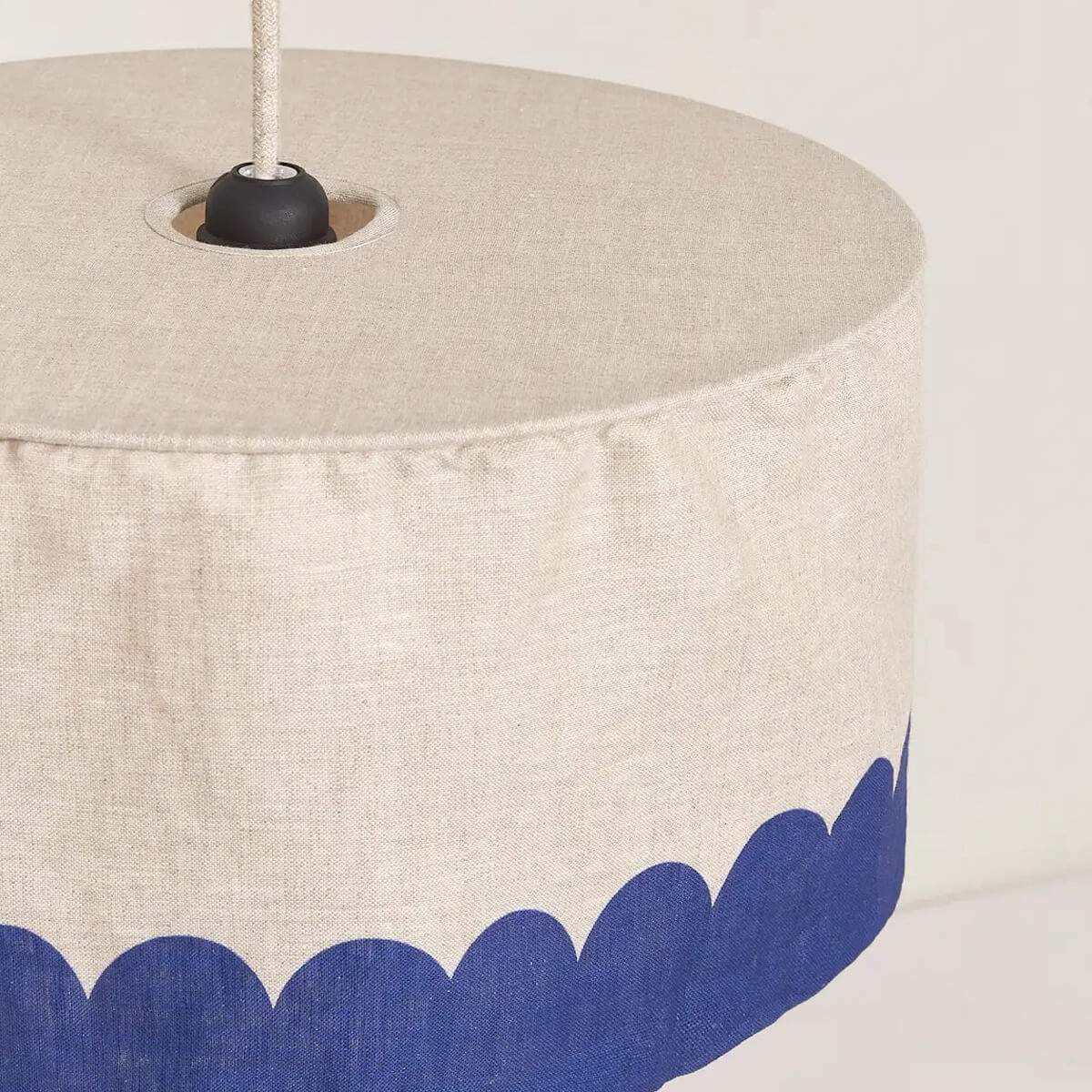 Abat-jour pour suspension en LIN FRANÇAIS 40cm VIBES Nobodinoz Blue