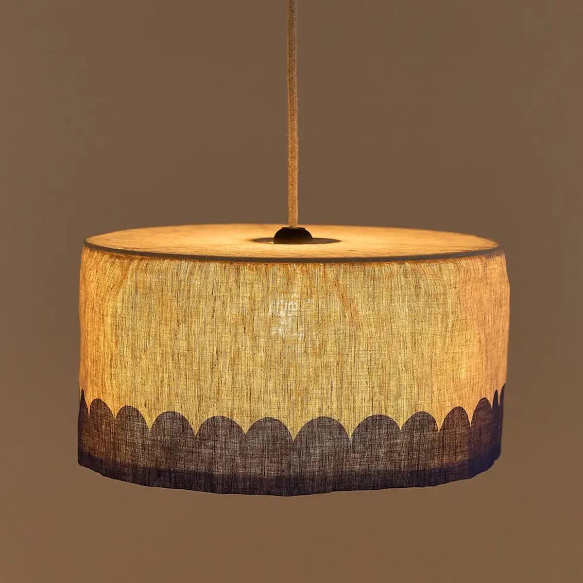 Abat-jour pour suspension en LIN FRANÇAIS 40cm VIBES Nobodinoz Blue