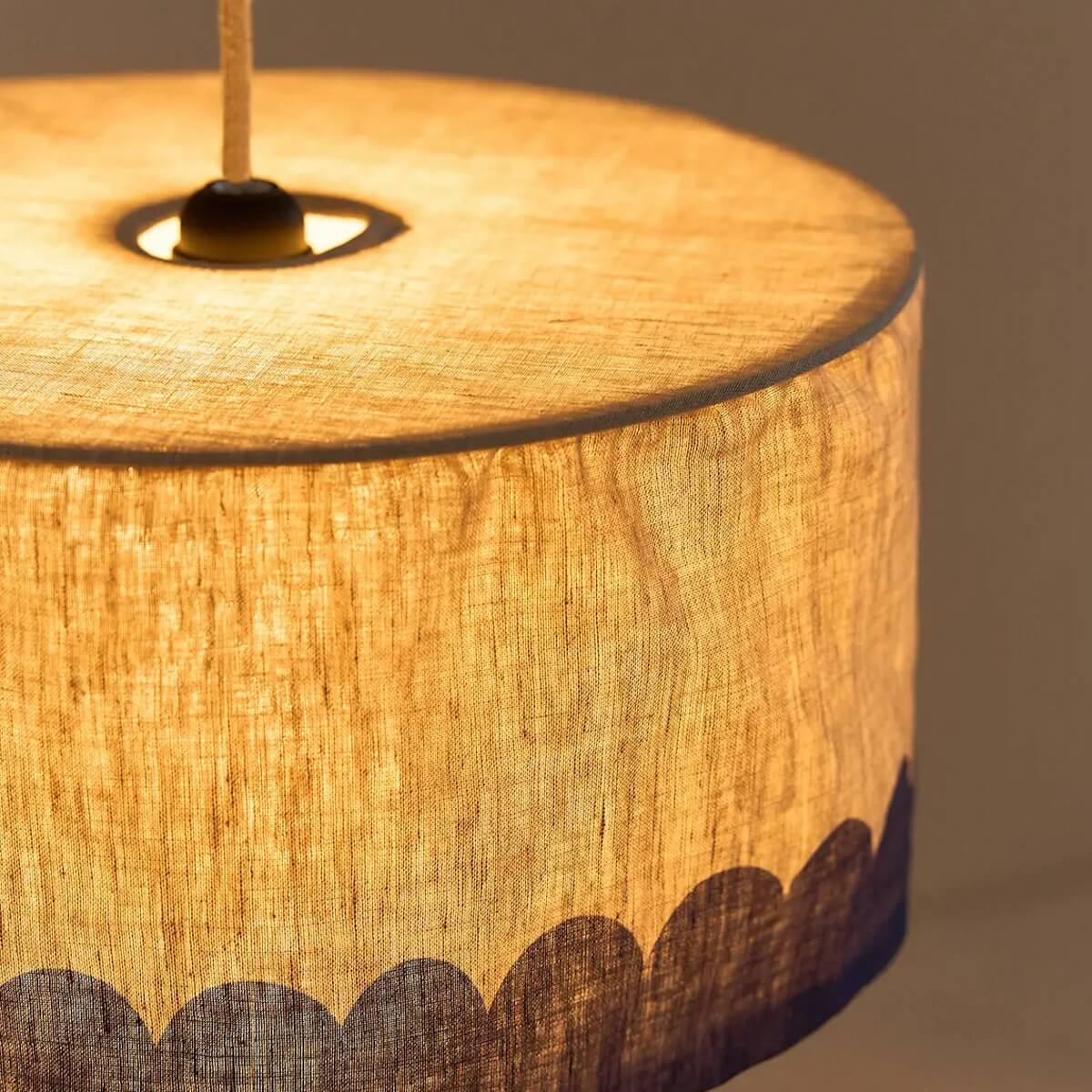 Abat-jour pour suspension en LIN FRANÇAIS 40cm VIBES Nobodinoz Blue