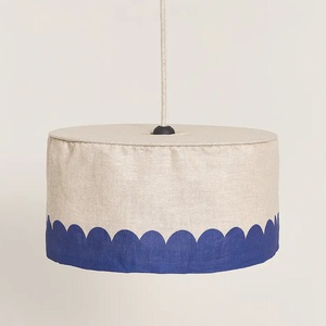 Abat-jour pour suspension en LIN FRANÇAIS 40cm VIBES Nobodinoz Blue