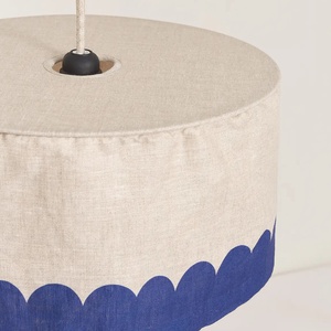 Abat-jour pour suspension en LIN FRANÇAIS 40cm VIBES Nobodinoz Blue