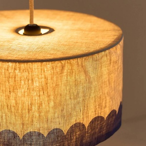 Abat-jour pour suspension en LIN FRANÇAIS 40cm VIBES Nobodinoz Blue