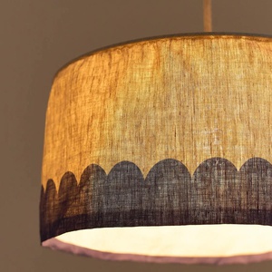 Abat-jour pour suspension en LIN FRANÇAIS 40cm VIBES Nobodinoz Blue