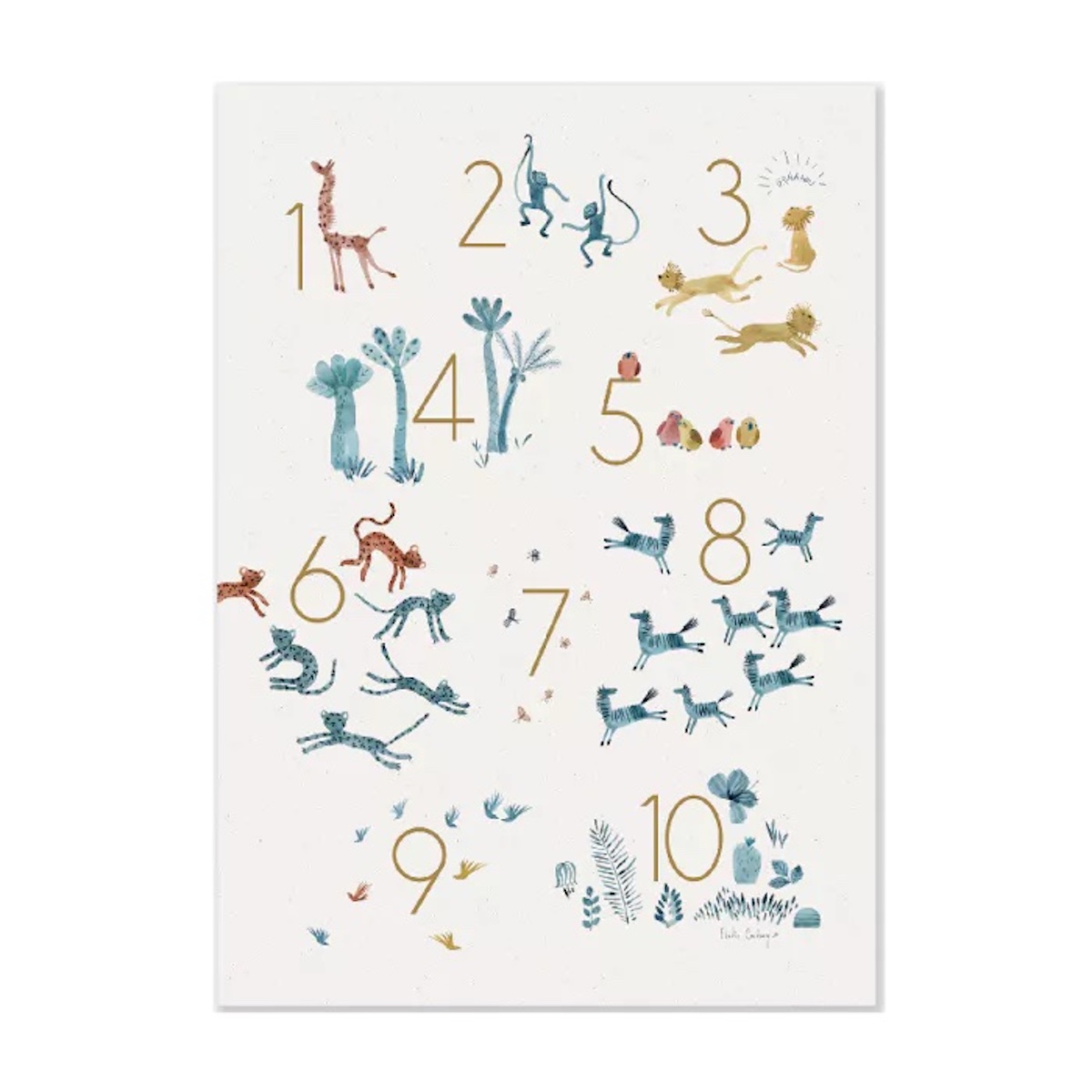 Affiche Chiffres 50x70cm SOUS MON BAOBAB Moulin Roty