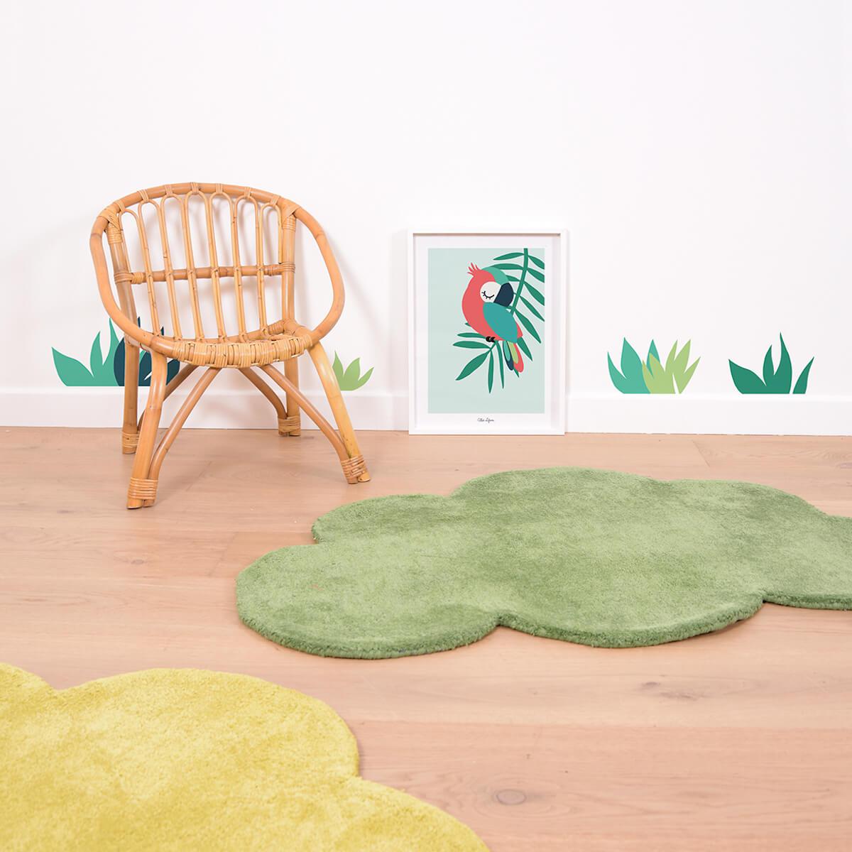 Affiche encadrée Tropica Perroquet Vert Lilipinso