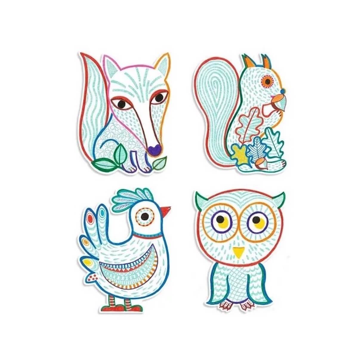 Animaux de la forêt à révéler Djeco