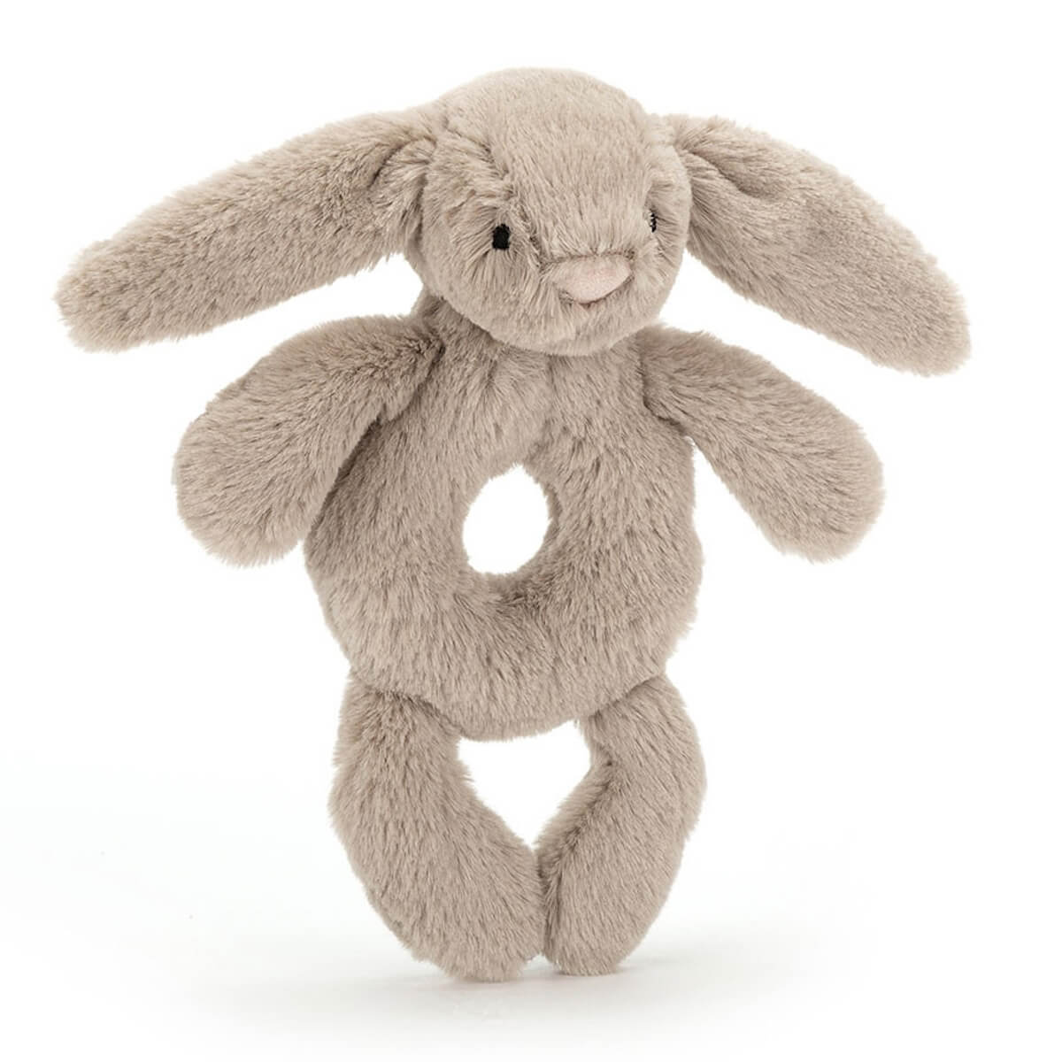 Anneau hochet lapin BASHFUL Jellycat beige