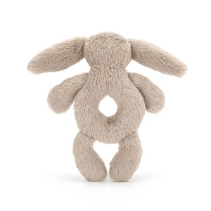 Anneau hochet lapin BASHFUL Jellycat beige