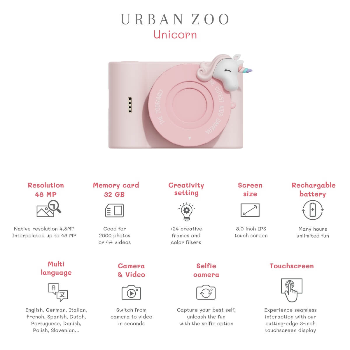 Appareil Photo Periwinkle Urban zoo LICORNE Zoofamily