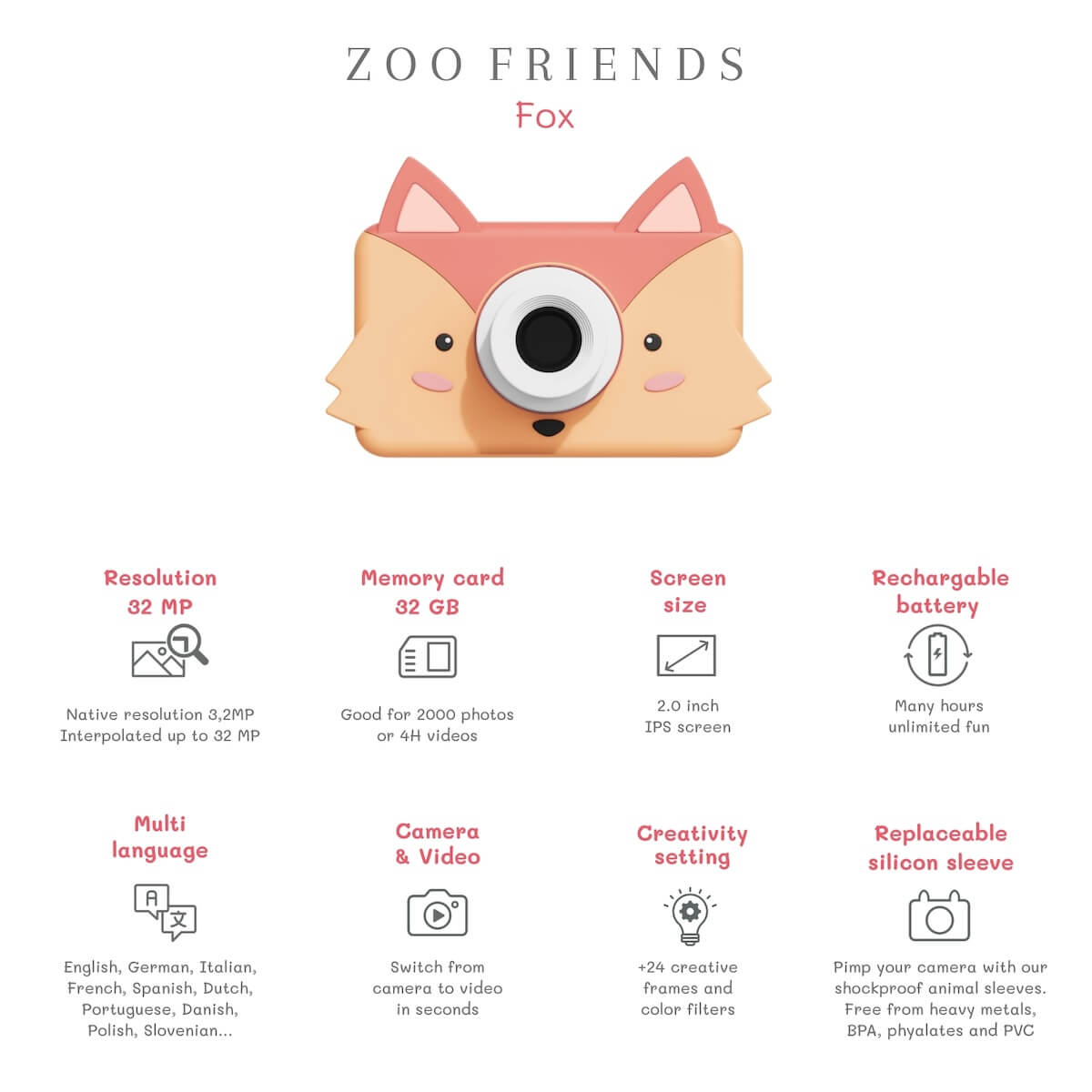 Appareil photo Zoo friends RENARD Zoofamily