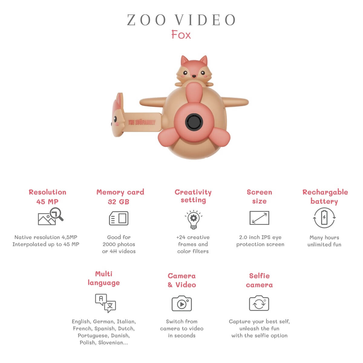 Appareil photo Zoo video RENARD Zoofamily