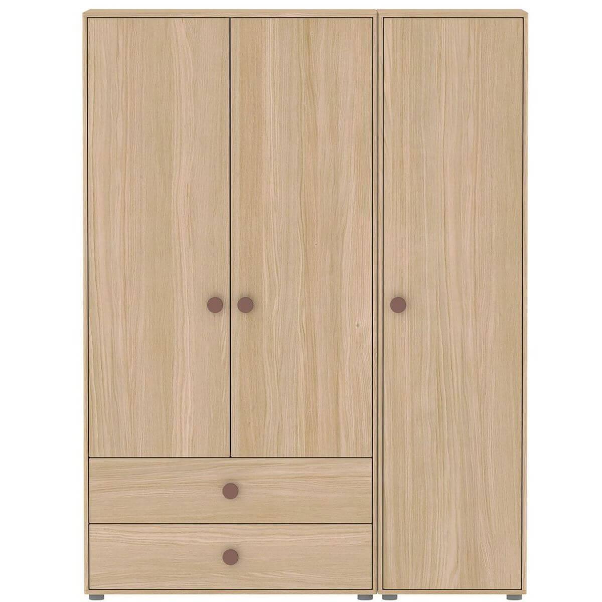 Armoire 1 porte 202cm POPSICLE Flexa chêne-cherry