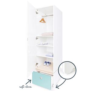 Armoire 1 porte COLORFLEX Abitare Kids façade tiroir sky blue 
