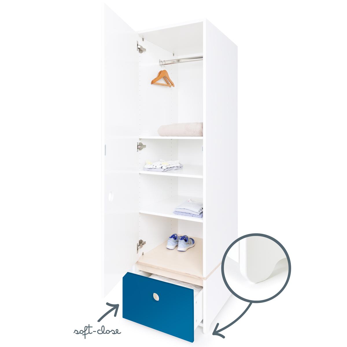 Armoire 1 porte COLORFLEX façade tiroir deep marine