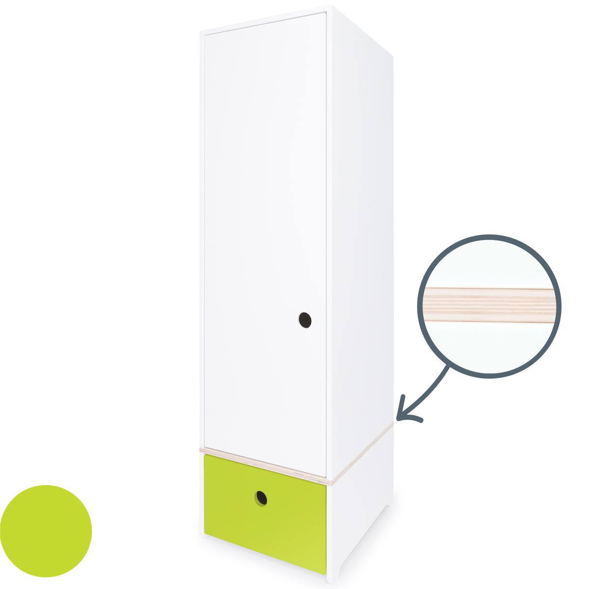 Armoire 1 porte COLORFLEX façade tiroir lime