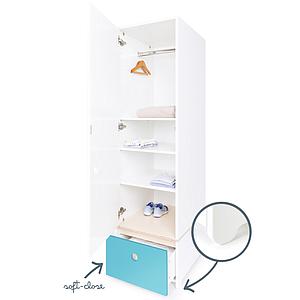 Armoire 1 porte COLORFLEX façade tiroir paradise blue