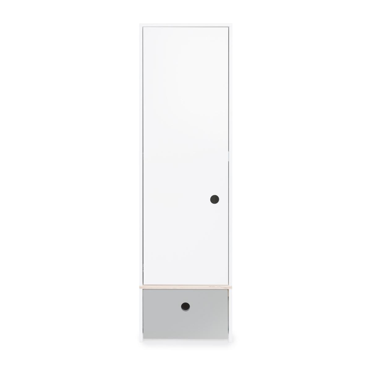 Armoire 1 porte COLORFLEX façade tiroir pearl grey