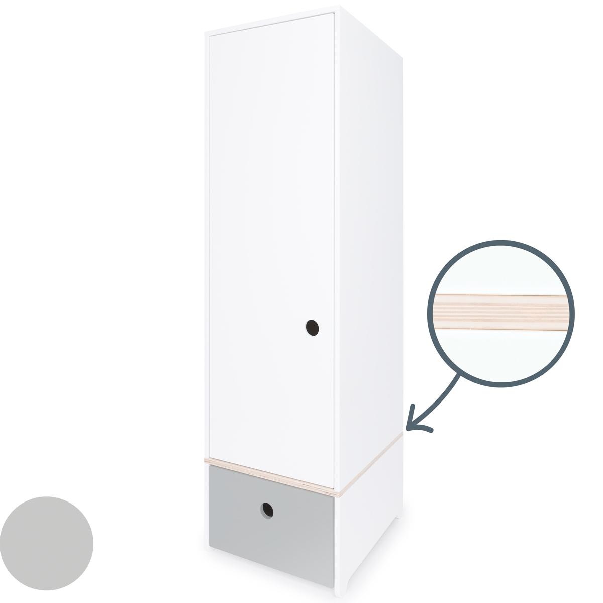 Armoire 1 porte COLORFLEX façade tiroir pearl grey
